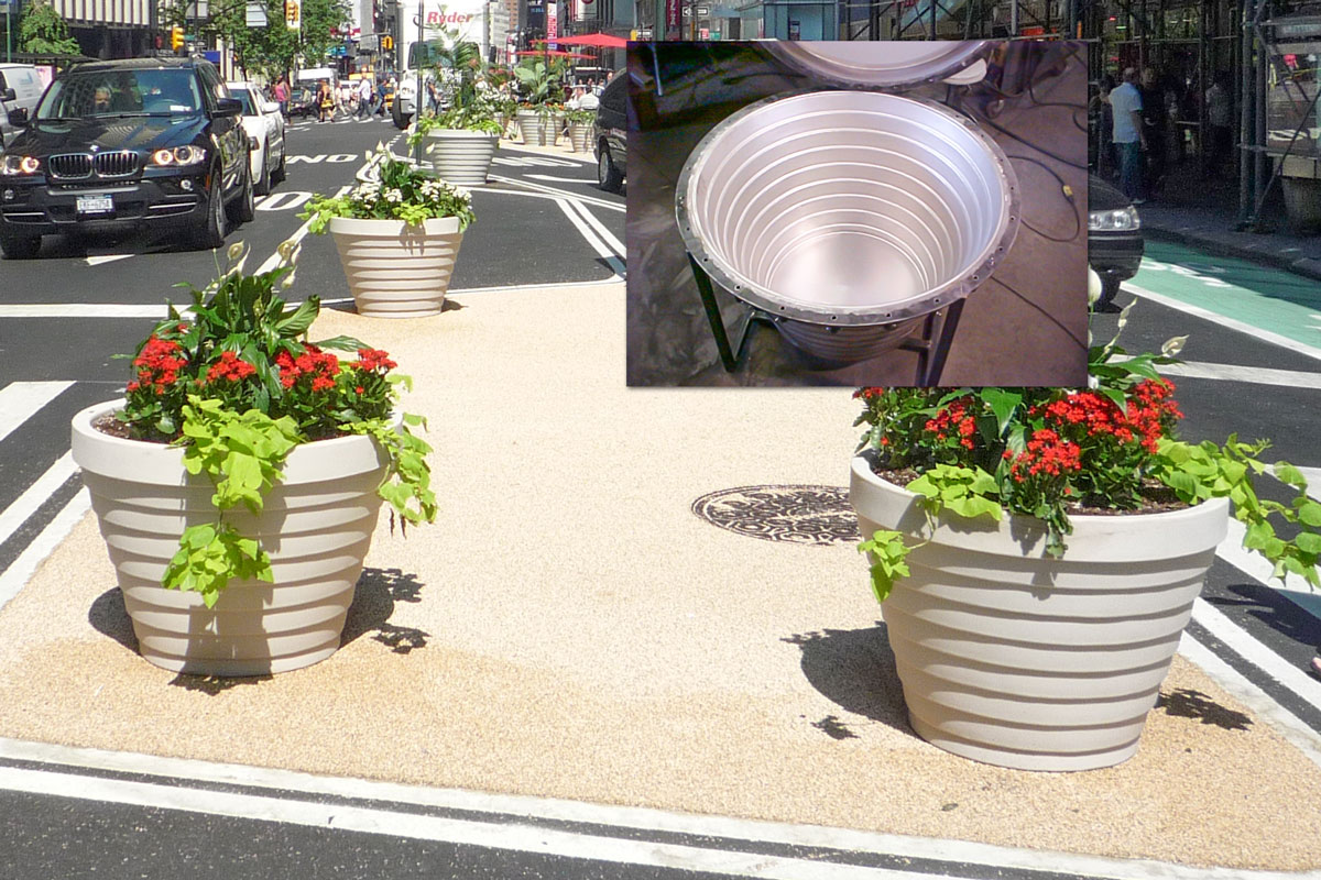 Planters on Broadway from a Ryan Mold